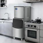 Load image into Gallery viewer, Commercial Ice Maker Machine 650LBS/24H with 350LBS Ice Storage Bin – 182 Cubes per Cycle in 6-15 Mins, Stainless Steel Industrial Ice Machine for Restaurants, Bars, Cafes &amp; Business Use