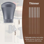 Load image into Gallery viewer, WDT Espresso Distribution Tool Espresso Stirrer Tools for Barista, 0.35mm 7 Needles Espresso Coffee Stirrer with Extra 7 Replaceable Needles, Aluminum Alloy Handle with Stand (Grey)