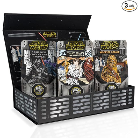 Bones Coffee Company Star Wars Collector's Box Flavored Coffee, Low Acid Medium Roast Arabica Beans Coffee Gifts, Star Wars Inspired, For Auto Drip and French Press,12 oz Pack of 3 Whole Bean