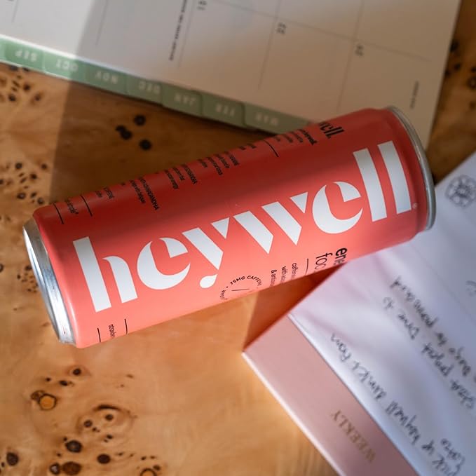 Heywell Sparkling Adaptogenic Water, Variety Pack 12 Fluid Ounce (Pack of 12) Includes - Lime, Grapefruit, Orange Mango, Strawberry Lemon - Calm Drink, Sparkling Drink