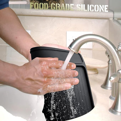 Tamping Mat for Breville 870/880, Espresso Tamper Mat, Food Grade Silicone Non-Slip, 11in x 9.25in, Waterproof Heat Resistant, Espresso Tamping Station for Espresso Machine Barista Accessories (Black)