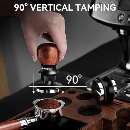 Espresso Tamper 53.3mm, Coffee Tamper with Spring Loaded Tamper, Adjustable Depth, Stainless Steel Base Espresso Coffee Tamper Fits for All 51mm 52mm Espresso Machine.