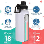 Load image into Gallery viewer, Volhoply 32oz Insulated Water Bottles Bulk 8 Pack with Straw Lid &amp; Spout Lid,Not Suitable for Sublimation,Stainless Steel Sports Water Bottle,Double Wall Vacuum Cups,Metal Flask for Hiking(White,8)