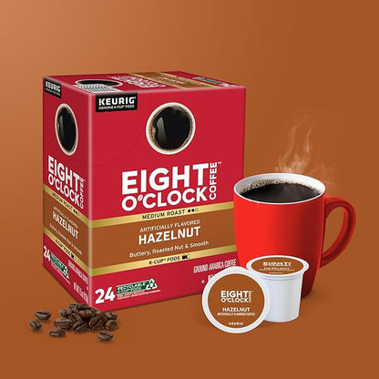 Eight O'Clock Coffee Hazelnut Keurig Single-Serve K-Cup Pods, Medium Roast Coffee, 96 Count