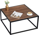 Load image into Gallery viewer, SAYGOER Farmhouse Coffee Table Rustic Wood Coffee Tables Mid Century Modern Coffe Tables for Small Spaces Simple Square Low Center Table for Living Room Home Office Boho Style, Walnut