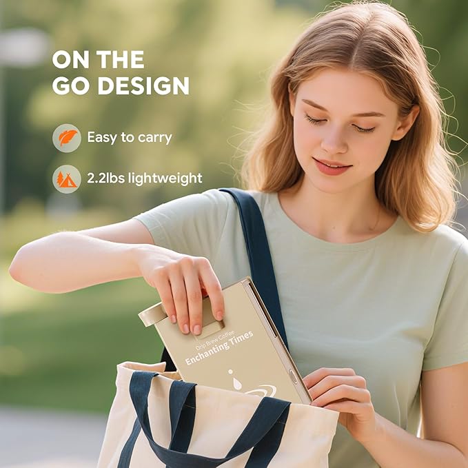 Portable Detachable One Cup Coffee Maker,Automatic Pour Over Coffee Maker, Portable Drip Coffee Maker with Reusable Filter for Home,Office,Hotel,Traveling or Business Trip,300ml,10oz