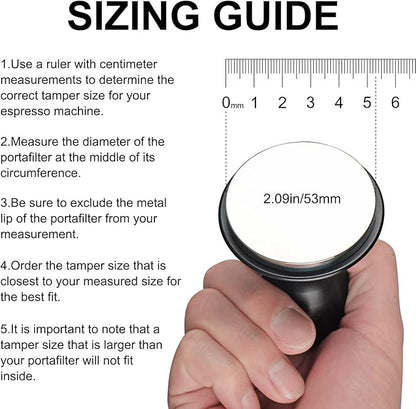 Calibrated Spring Loaded Coffee Tamper for Espresso Machine - Essential Espresso Tool for Perfect Tamping Results - Fits Portafilter Baskets(53mm, Black)