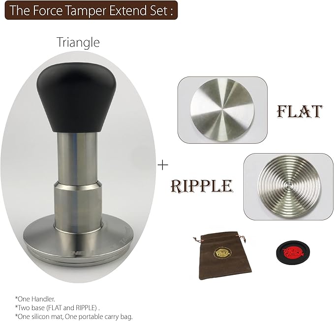 The Force Tamper Automatic Impact Coffee Tamper Adjustable Const Pressure and Autoleveling Extend Set New