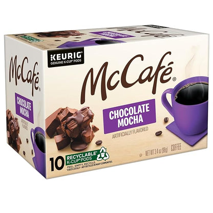 McCafe Chocolate Mocha, Single Serve Coffee Keurig K-Cup Pods, Flavored Coffee, 60 Count, (6 Packs of 10)