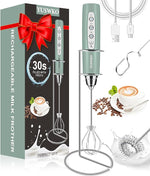 Load image into Gallery viewer, YUSWKO Milk Frother Handheld for Coffee with Stand, Rechargeable Drink Mixer with 3 Heads 3 Speeds Electric Coffee Frother Whisk, Gift for Many Occasions and Festival
