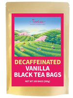 Load image into Gallery viewer, TeeLux Decaf Vanilla Black Tea Bags, Decaffeinated Black Tea Blended with Vanilla, 100 Count