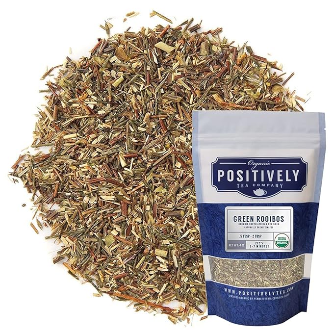 Organic Positively Tea Company, South African Green Rooibos Tea, Loose Leaf, 4 Ounce