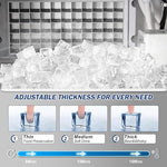 Load image into Gallery viewer, 160LBS/24H High Output - Commercial Ice Maker Machine - 55 Clear Ice Cubes/Round (11-20 Mins), 35LBS Storage, Stainless Steel Undercounter/Freestanding for Home/Bar/Outdoor
