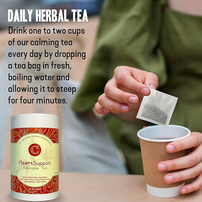 Dr. Cowan’s Garden Organic Ashitaba Hibiscus Tea, 20 Tea Bags - Supports Healthy Heart and Blood Pressure, Calming Caffeine-Free Herbal Blend for Health and Well-Being, Ashitaba Herbs Grown in the USA