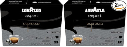 Lavazza Expert Espresso Ristretto Capsules, Extra Dark Roast, Arabica and Robusta Blend, Compatible with Lavazza Classy Machines (36 Capsules) (Pack of 2)