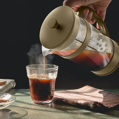 Utopia Kitchen 12 Ounce 0.35 Liter French Press Coffee Maker, Tea Maker, Travel Coffee Presses, Heat Resistant Thickened Borosilicate Coffee Pot for Camping Travel Gifts, Gold Pack of 1