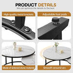 Load image into Gallery viewer, Round Nesting Coffee Table, White Modern Decorative Coffee Center Table Set of 2,Round Sintered Stone 24'' Coffee Table for Living Room with Sturdy Metal Frame.