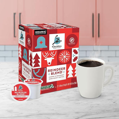 Caribou Coffee Reindeer Blend, Single-Serve Keurig K-Cup Pods, Dark Roast Coffee Pods, 88 Count