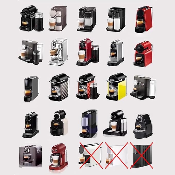 Asixxsix Refillable Coffee Pods, Stainless Steel Reusable Espresso Capsules with Brush and Spoon, Refillable Coffee Capsule for Coffee Machines Accessories Reusable Filters