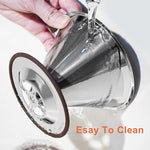 Load image into Gallery viewer, Pour Over Coffee Dripper, Paperless Pour Over Coffee filter, Stainless Steel Reusable Coffee Filters with Double Layer Mesh, Coffee Strainer Cup Stand &amp; Cleaning Brush
