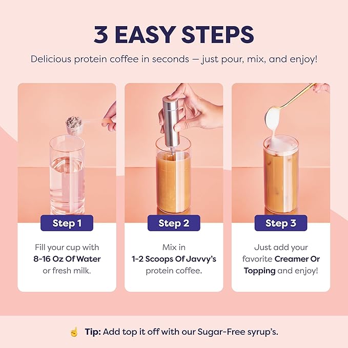 Hazelnut Protein Iced Coffee - Premium Whey Protein & Instant Iced Coffees - 100% Natural Cold Brew - Zero Artificial Flavors & Sweeteners, 80 mg Caffeine Per Serving, No Added Sugar, 20 Servings