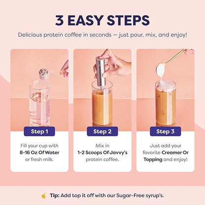 Hazelnut Protein Iced Coffee - Premium Whey Protein & Instant Iced Coffees - 100% Natural Cold Brew - Zero Artificial Flavors & Sweeteners, 80 mg Caffeine Per Serving, No Added Sugar, 20 Servings