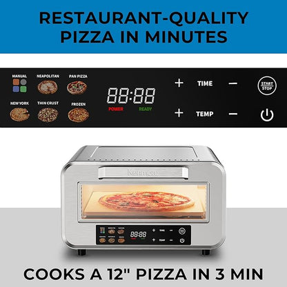 Kenmore indoor pizza oven - personal countertop electric ovens for home kitchen & restaurant, cook solo large 12” nonstick Pizzas horno de