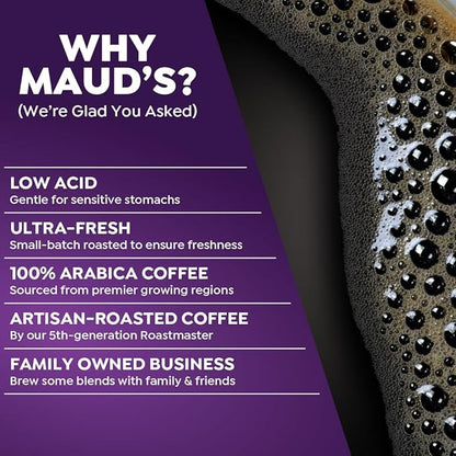 Maud's Half Caff Coffee Pods, 18 ct, Medium Roast Coffee in Recyclable Single Serve Pods – 100% Arabica Coffee, Compatible with Keurig K Cups Maker