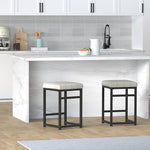 Load image into Gallery viewer, HomePop Home Decor | Modern 24-Inch Counter Stool | Backless Metal Frame Bar Stools Counter Height | Decorative Home Furniture, Black and White Stripe