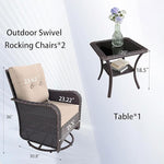 Load image into Gallery viewer, 10 Pieces Outdoor Patio Furniture Set Outdoor Furniture Patio Sectional Sofa Conversation Sets w/ETL Approved 45" Gas Outdoor Fire Table &amp; Coffee Table, Swivel Rocking Chair (Brown)