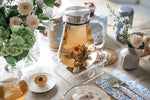 Load image into Gallery viewer, Teabloom One-Touch Tea Maker, 2-in-1 Teapot and Kettle with Stainless Steel Filter Lid for Loose Tea – Stain-free Borosilicate Glass Teapot (56 Oz) – Tea Connoisseur's Choice