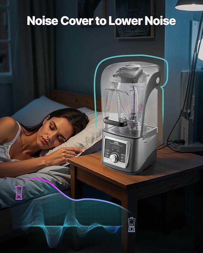 VEVOR Professional Blender for Smoothies, 118 oz 1400W, with Powerful Motor, Multi-Functional Food Processing Blender with Noise Cover for Smoothie/Milkshake/Juice, Fits for Kitchen