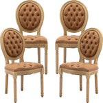 Load image into Gallery viewer, Vintage French Country Dining Chairs Set of 4, PU Leather Dining Chairs with Solid Wood Legs, Orange 4 Dining Chair Set, Sillas para Comedor, Kitchen &amp; Dining Room Chair (Orange, PU, 4Pcs)