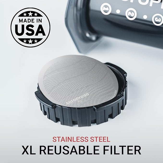 AeroPress XL Stainless Steel Reusable Filter, Metal Filter, Premium 316 Stainless Steel Filter for AeroPress XL Coffee Maker, Washable, Earth-Friendly, 1 Pack, 1 Filter