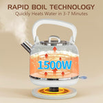 Load image into Gallery viewer, Electric Tea Kettle, 1500W Electric Kettle for Boiling Water, Food Grade Stainless Steel 2L Tea Kettle with Ergonomic Handle, Hot Water Boiler Auto Shut-off, Boil-Dry Protection
