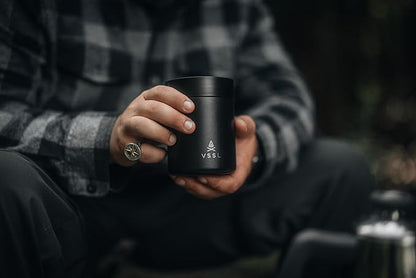 Nest Pour Over Coffee Kit + Java G25 Grinder Gift Set, Contains Two 10 Oz Mugs, Splash Proof Lid, Pour Over Coffee Dripper, Java G25 Grinder and Storage Connector, Black