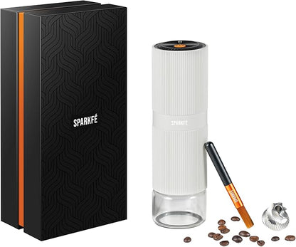 Portable Electric Coffee Grinder, Rechargeable Handheld Grinder with Stainless Steel Conical Burr, Adjustable Grind Settings, for Espresso, Moka, Pour Over, French Press, Cold Brew, Marshmallow