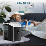 Load image into Gallery viewer, Antarctic Star Countertop Ice Maker with Soft Chewable Pellet Ice, 34lbs/24Hrs, One-Click Operation, Self-Cleaning Portable Peddle Ice Machine with Ice Scoop for Kitchen,Office,Bar,RV (Black)