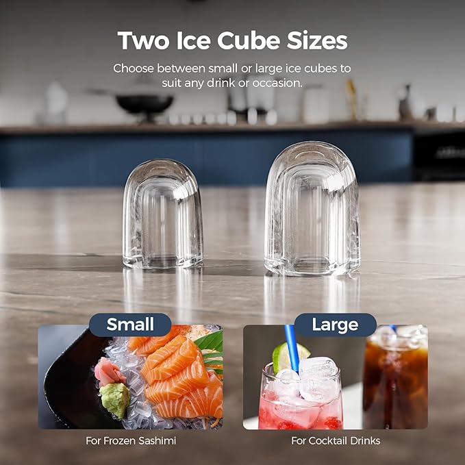 Ice Makers Countertop,26Lbs/24H,9 Cubes in 6 Mins,Portable Ice Maker Machine with Self-Cleaning,2 Sizes of Bullet Ice,Perfect for Home Kitchen(Grey)