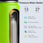 Load image into Gallery viewer, koodee 26 oz Insulated Water Bottle Stainless Steel Double Wall Vacuum Metal Sports Water Bottle with Leakproof Spout Lid, Wide Mouth Water Bottle (Apple green)