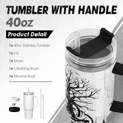 Viking Gifts for Men, 40oz Stainless Steel Insulated Coffee Tumbler With Lid & Straw, Travel Cup Gift for Husband Dad, Christmas Birthday