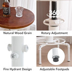 Load image into Gallery viewer, chairus Vintage Industrial Metal Bar Table, 32.75-38.5" Adjustable Counter Height Round Pub Table, 19.75" Dia Wood Top Hydrant Shape Frame, Rustic Small Bistro Cafe Cocktail Table, Distressed White