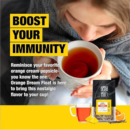 Tiesta Tea - Orange Dream Float Tea, Loose Leaf, Orange Cream Herbal Tea, Premium Caffeine-Free Tea Blend, Make Hot or Iced & Up to 200 Cups, 16 oz Resealable Bulk Pouch