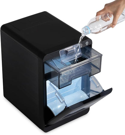 Newair Nugget Ice Maker Countertop, 44 lbs in 24 Hours Ice Machine Nugget, Self Cleaning Ice Maker in Black Stainless Steel, Perfect for Home Bar, Kitchen Countertop, RV, Home Office