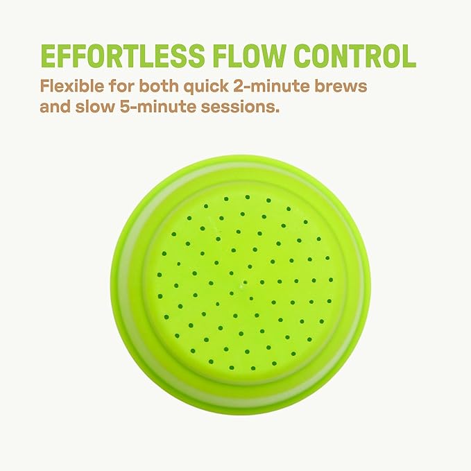 [Holiday Gift] Vietnamese Phin Filter, Plastic Reusable Pour Over Coffee Dripper, Single Cup Coffee Filter with Flower Design for Manual Brewing, Gift for Christmas Thankgiving (Lime Neon)