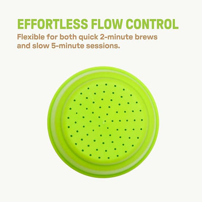 [Holiday Gift] Vietnamese Phin Filter, Plastic Reusable Pour Over Coffee Dripper, Single Cup Coffee Filter with Flower Design for Manual Brewing, Gift for Christmas Thankgiving (Lime Neon)