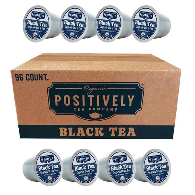 Organic Positively Tea Company, Organic Black Tea, K-Cup Compatible, 96 Pods