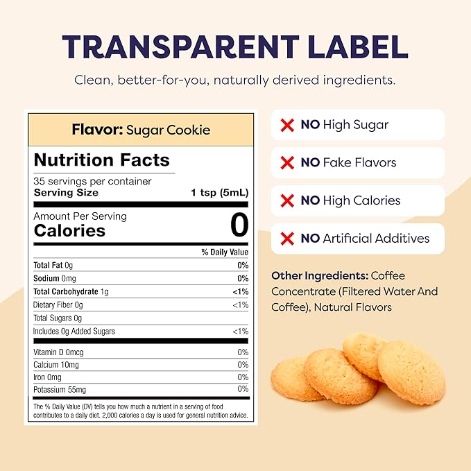 Coffee Concentrate - Limited Release Flavors - Cold Brew Coffee, Perfect for Hot or Iced Instant Coffees, Hot Drinks, Cold Brew Concentrate, 35 Servings - Sugar Cookie