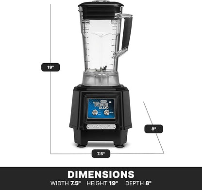 Waring Commercial TBB145P6 TORQ 2 Horsepower Blender, 2 speed Toggle Switch Controls, with 64 oz. BPA Free Container, 120V, 5-15 Phase Plug, Black