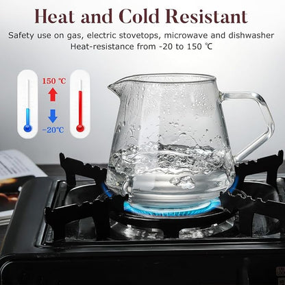 Hand Pour Coffee Maker Glass Coffee Server Latte Art Pitcher Home Carafe Cup Server Simple Drinks Dispenser Clear Coffee Maker(650 ML)